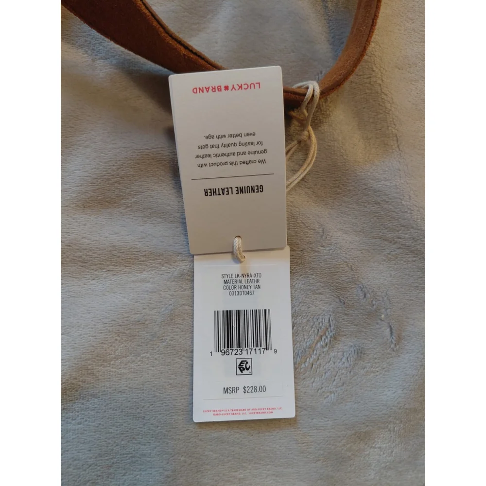 Lucky Brand Nyra Honey Tan Suede Fringe Leather Hobo Shoulder Bag Boho NWT